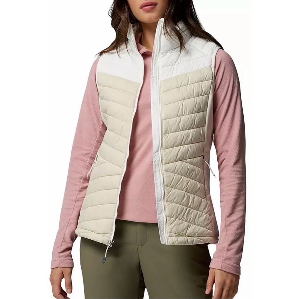 Women's White Quilted Vest Columbia med